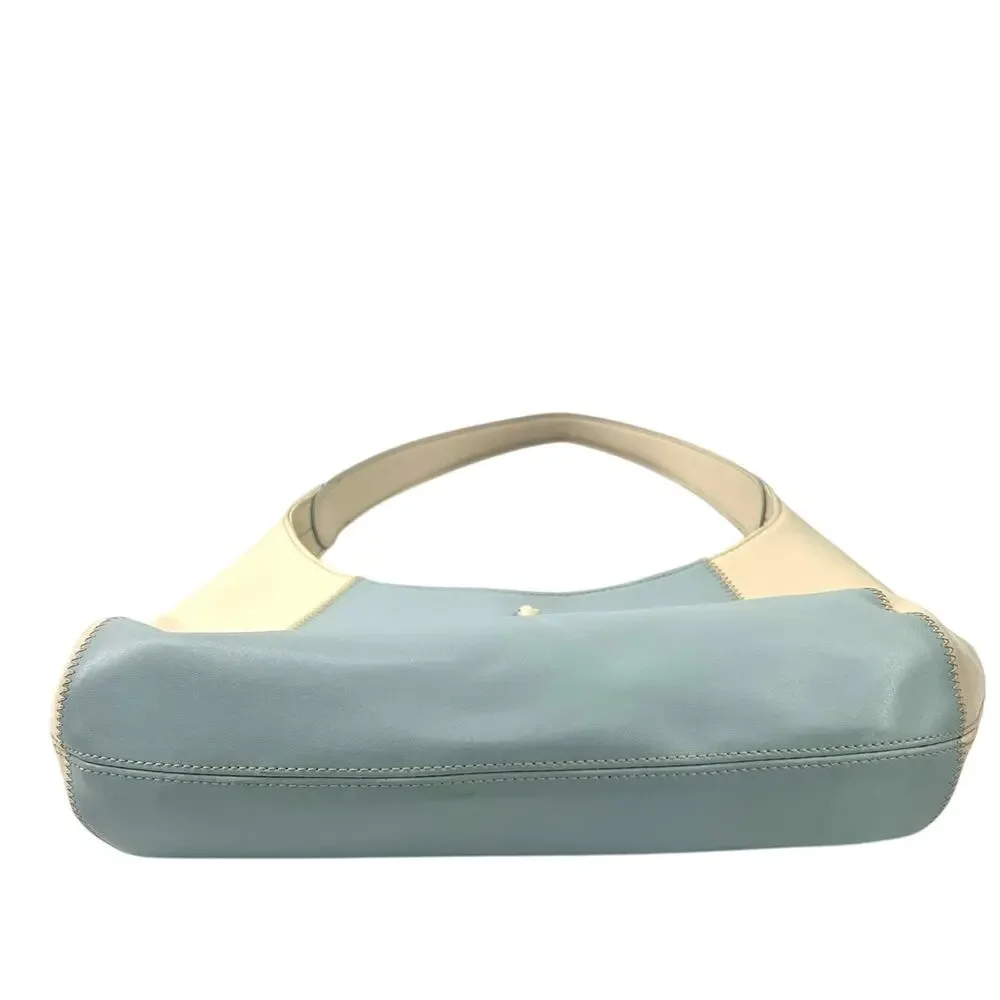 VINTAGE Y2K Jones New York Light Blue Cream Hobo-Style Shoulder Bag Purse